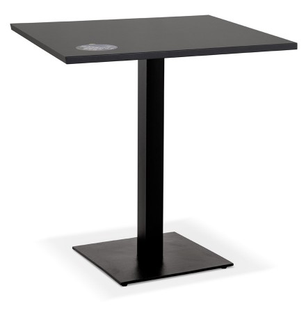 Petite table à diner 'MUFFIN' carrée noire intérieur/extérieur - 68x68 cm