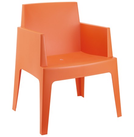 Chaise design 'PLEMO' orange en matière plastique