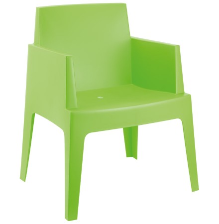 Chaise design 'PLEMO' verte en matière plastique