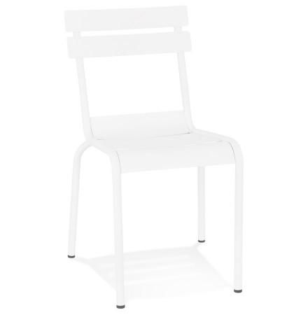 Chaise design 'ROMEO' en métal blanc empilable