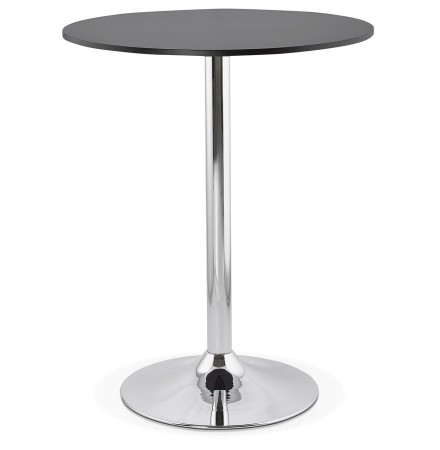 Mange-debout / table haute 'SANTIAGO' noire - Ø 90 cm