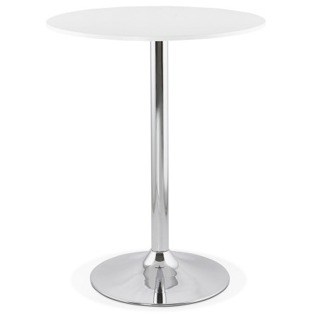 Mange-debout / table haute 'SANTIAGO' blanche - Ø 90 cm