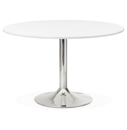 Table de bureau/à diner ronde 'SAOPOLO' blanche - Ø 120 cm