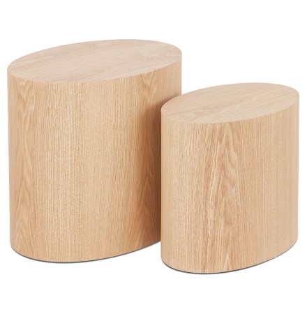 Set de 2 tables d'appoint 'SOKLE' en bois finition naturelle