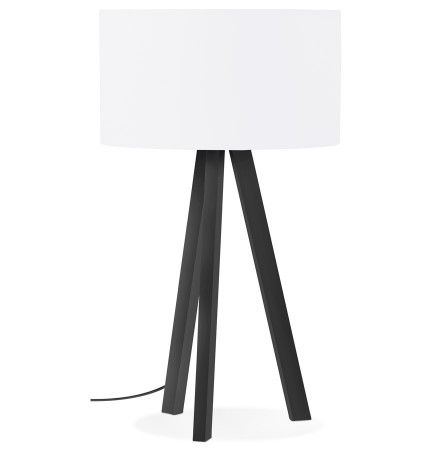 Lampe à poser design 'SPRING MINI' avec abat-jour blanc et trépied noir