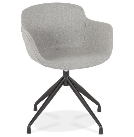 Chaise design avec accoudoirs 'SWAN' en tissu gris