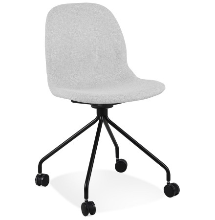 Chaise de bureau 'TAVIRA' en tissu gris clair