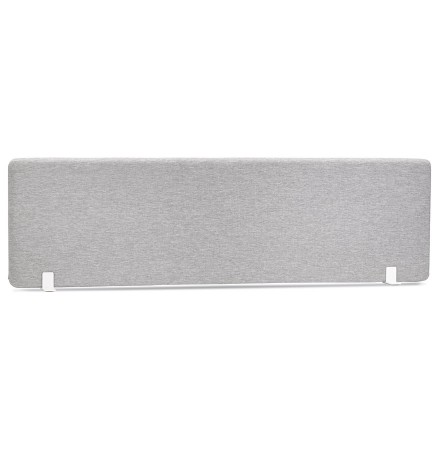 Cloison de séparation de bureau 'TAVO' en tissu gris et pieds en métal blanc - 160x45 cm