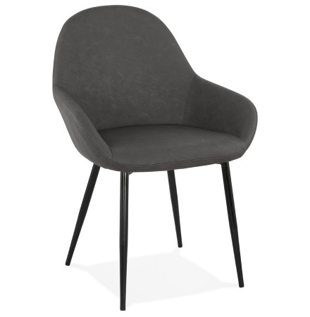 Chaise avec accoudoirs 'THELMA' grise design