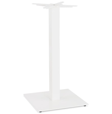 Pied de table carré 'TOWER' 110 en métal blanc intérieur/extérieur