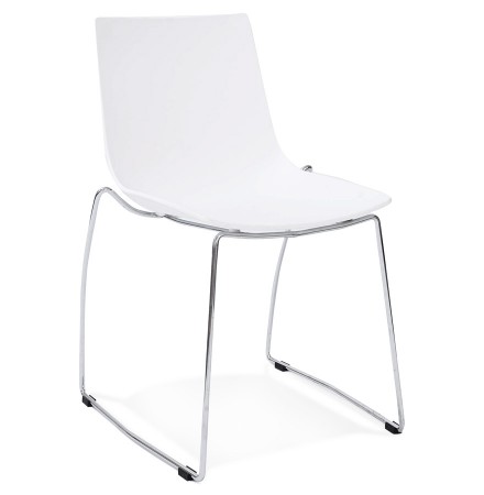 Chaise design 'TRENO' blanche en matière plastique