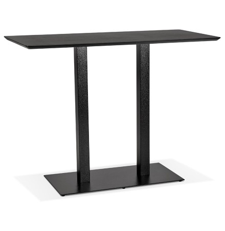 Table haute design 'ZUMBA BAR' noire avec pied en métal noir - 150x70 cm