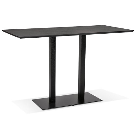Table haute design 'ZUMBA BAR' noire avec pied en métal noir - 180x90 cm