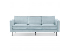 Canapé droit design 'BANDY' en velours bleu clair - canapé 3 places