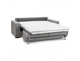 Canapé 3 places convertible en lit 'BELGO' en tissu gris clair