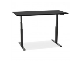 Bureau assis-debout électrique 'BIONIK'avec plateau en bois et métal noir - 150x70 cm