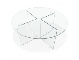 Table de salle à manger ronde en verre 'BOBBY TABLE ROUND' design - Ø 120 cm