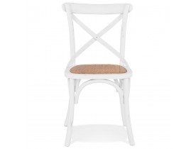 Chaise de cuisine rétro 'CHABLY' en bois blanc