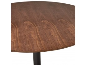 Petite table de bureau / à diner ronde 'CHEF' en bois finition Noyer - Ø 90 cm