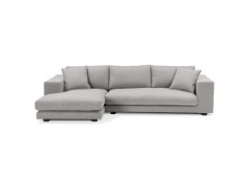 Canapé d'angle design 'DALTON L SHAPE' en tissu gris clair (angle à gauche)