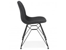 Chaise design 'DECLIK' gris foncé avec pieds en métal noir