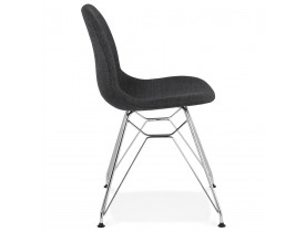 Chaise design 'DECLIK' gris foncé avec pieds en métal chromé