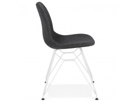 Chaise design 'DECLIK' gris foncé avec pieds en métal blanc