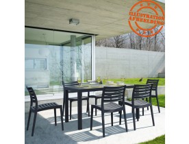Table de jardin 'ENOTECA' design en matière plastique gris foncé - 140x80 cm