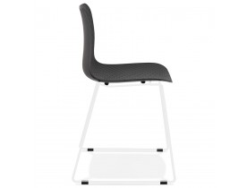 Chaise moderne 'EXPO' noire avec pieds en métal blanc