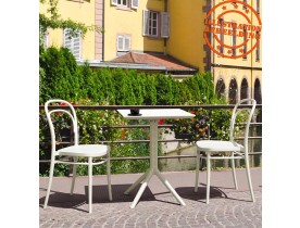 Table de terrasse pliable 'FOLY' carrée blanche - 60x60 cm