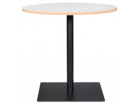 Table ronde 'FUSION ROUND' blanche et structure noire - Ø 80 cm