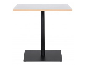 Table carrée 'FUSION SQUARE' blanche et structure noire - 80x80 cm