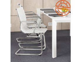 Chaise de bureau design 'GIGA' en matière synthétique blanche