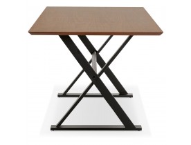Table à diner / bureau design avec pieds en croix 'HAVANA' en bois finition Noyer - 180x90 cm