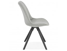 Chaise moderne 'HIPHOP' en tissu gris et pieds en bois noir