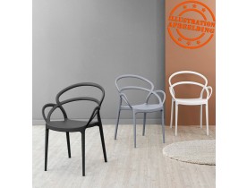 Chaise de terrasse 'JULIETTE' design gris foncé