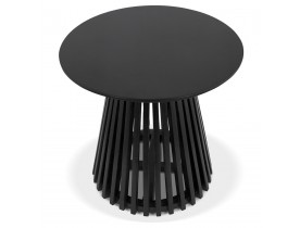 Petite table design ronde 'KWAPA' en bois Teck noir intérieur - Ø 50 cm