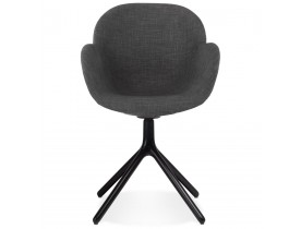 Chaise avec accoudoirs 'LIBRA' en tissu gris foncé et métal noir