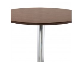 Mange-debout / table haute 'LIMA' en bois finition Noyer - Ø 90 cm
