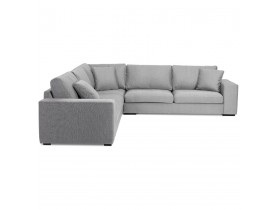 Grand canapé d'angle design 'LUCA CORNER' en tissu gris