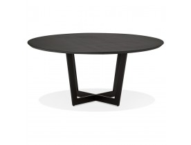 Table de salle à manger ronde 'LULU' en bois et métal noir - Ø120 cm