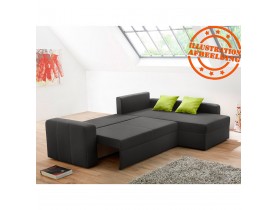Canapé d'angle design 'MALIKA' en tissu gris foncé (angle au choix)