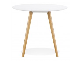 Table de cuisine ronde 'MIDY' blanche style scandinave - ø 90 cm