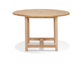 Table à diner ronde intérieur/extérieur 'MOUSTIK' en bois Teck naturel - Ø 120 cm