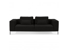 Canapé 3 places 'NANY' en tissu noir - canapé droit moderne
