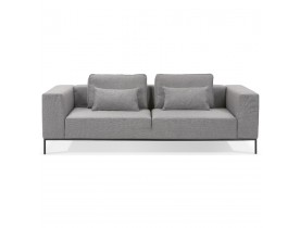 Canapé 3 places 'NANY' en tissu gris - canapé droit moderne