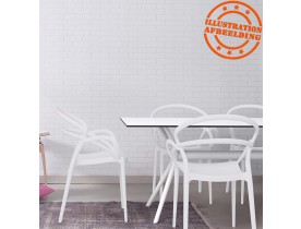 Table interieur/exterieur 'OCEAN' design en matière plastique blanche - 180x90 cm