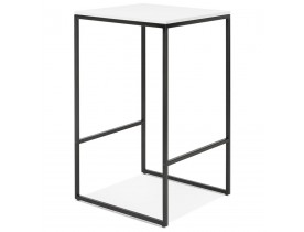 Table haute style industriel 'ORTOS' avec plateau blanc et structure noire idéale pour les professionnels