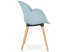 Chaise design scandinave 'PICATA' bleue avec pieds en bois