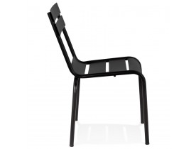 Chaise design 'ROMEO' en métal noir empilable